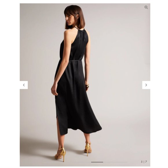 NEW Ted Baker Roxieyy Halterneck Midaxi Dress Black XS - Picture 4 of 13